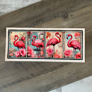 Flamingo Friends Fabric Panel-Cream