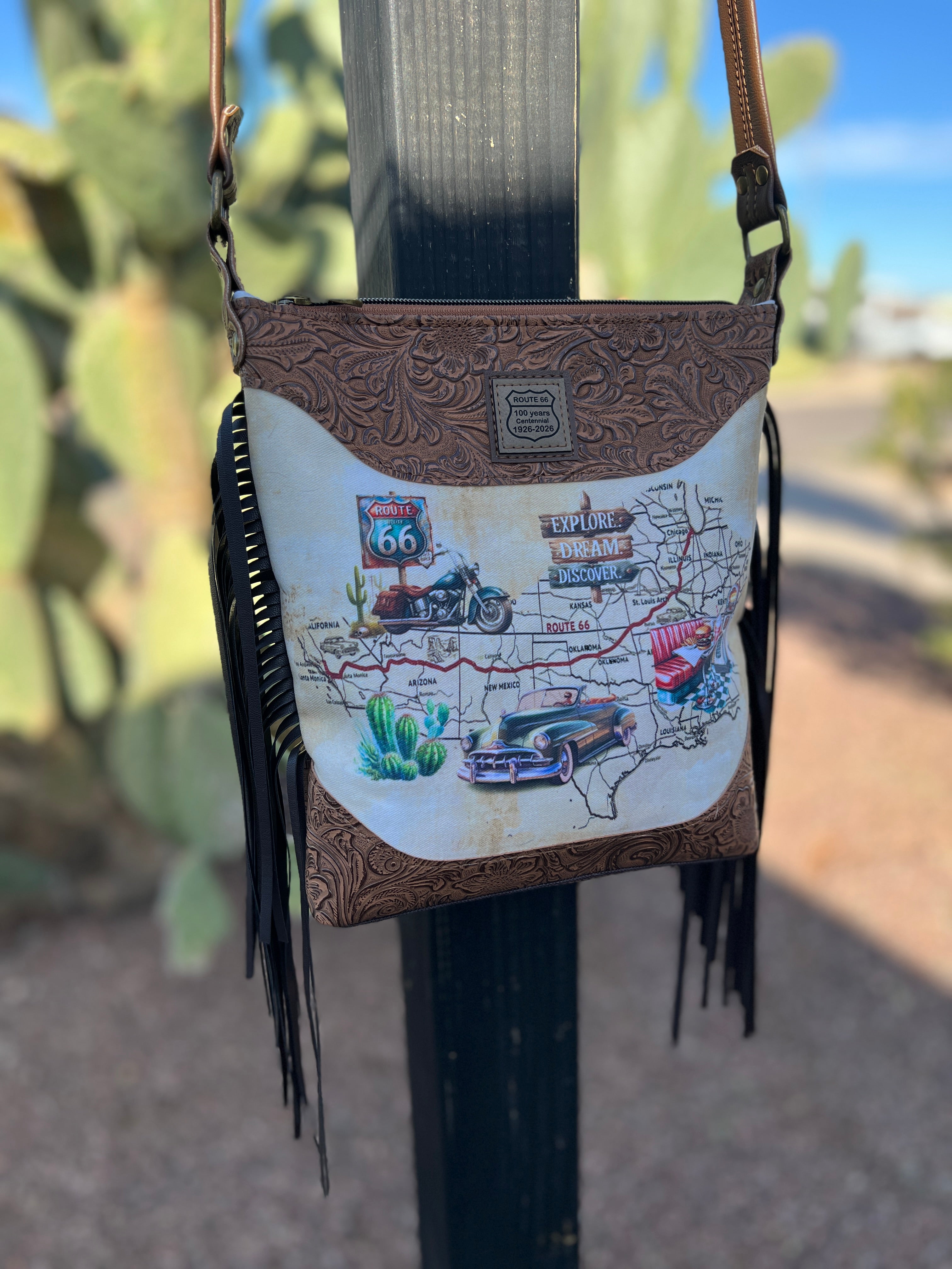 Route 66 Vintage Road Crossbody Bag