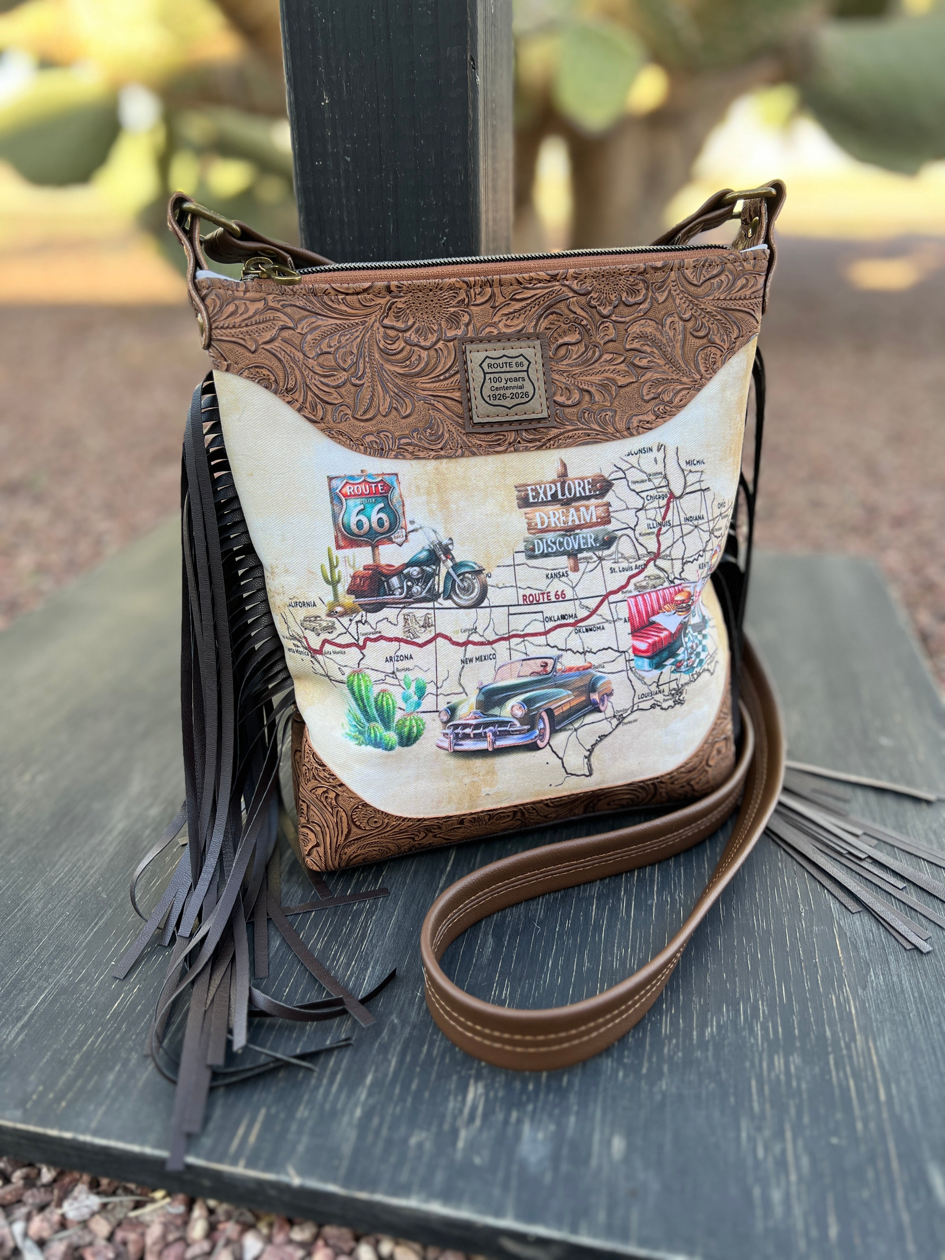 Route 66 Vintage Road Crossbody Bag