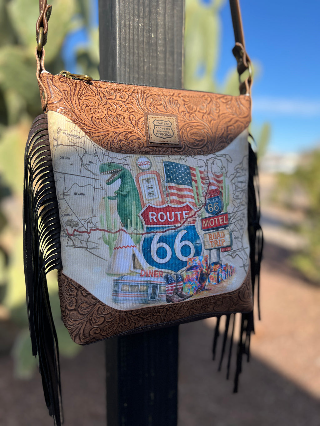 Route 66 Iconic Sights Crossbody Bag