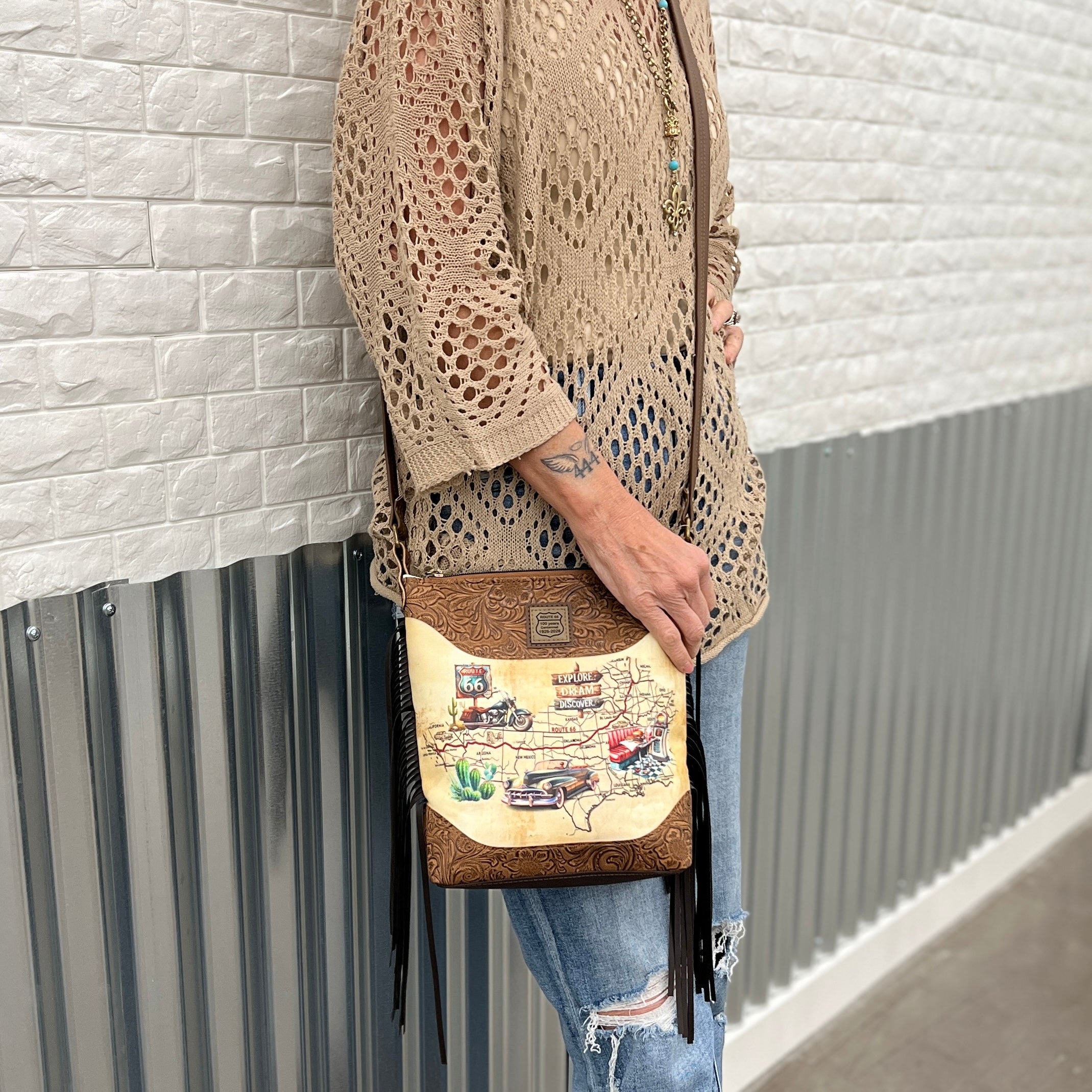 Route 66 Vintage Road Crossbody Bag